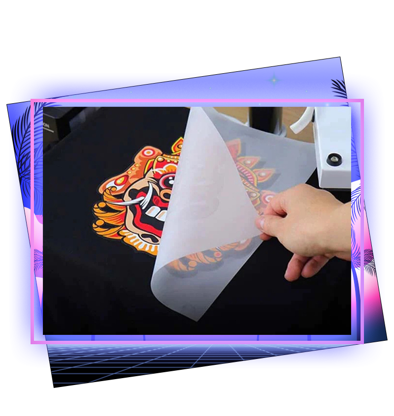 DTF transfer close-up – vivid color and high-opacity white